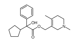 Benzeneacetic acid, α-cyclopentyl-α-hydroxy-, (1,2,5,6-tetrahydro-1,4-dimethyl-3-pyridinyl)methyl ester Structure