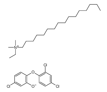 ethylhexadecyldimethylammonium 5-chloro-2-(2,4-dichlorophenoxy)phenolate structure
