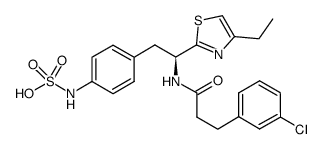 (S)-4-(2-(3-(3-chlorophenyl)propanamido)-2-(4-ethylthiazol-2-yl)ethyl)phenylsulfamic acid Structure