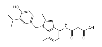 N-[1-(4-hydroxy-3-isopropylbenzyl)-2,7-dimethyl-1H-indol-4-yl]malonamic acid结构式