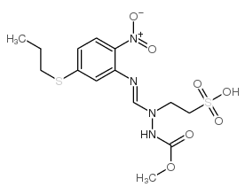 2-((methoxycarbonylamino)-(2-nitro-5-(n-propylthio)phenylimino)methylamino)ethansulfonic acid picture