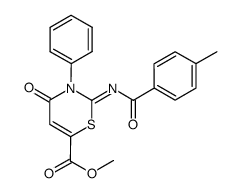 2-[(Z)-4-methylbenzoylimino]-4-oxo-3-phenyl-3,4-dihydro[1,3]thiazine-6-carboxylic acid methyl ester Structure