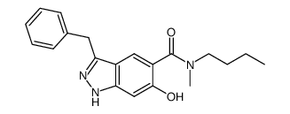 5-(N-butyl-N-methylaminocarbonyl)-3-benzyl-6-hydroxy-1H-indazole Structure