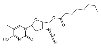 [(2S,3S,5R)-3-azido-5-(5-methyl-2,4-dioxopyrimidin-1-yl)oxolan-2-yl]methyl octanoate结构式