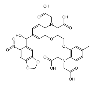 2-[2-[2-[2-[bis(carboxymethyl)amino]-5-[hydroxy-(6-nitro-1,3-benzodioxol-5-yl)methyl]phenoxy]ethoxy]-N-(carboxymethyl)-4-methylanilino]acetic acid Structure