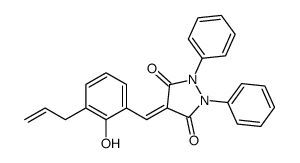 4-[(2-hydroxy-3-prop-2-enylphenyl)methylidene]-1,2-diphenylpyrazolidine-3,5-dione结构式