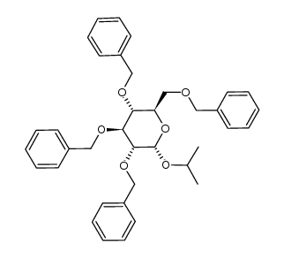 1-O-isopropyl-2,3,4,6-tetra-O-benzyl-α-D-glucopyranose结构式