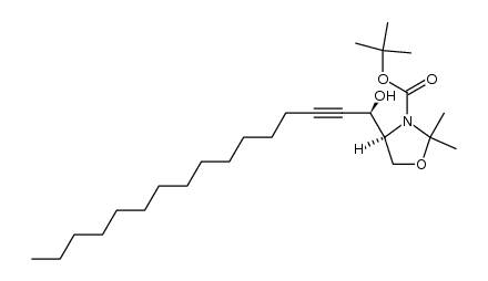 (4S,1'R)-4-(1'-Hydroxy-2'-hexadecinyl)-2,2-dimethyl-3-oxazolidincarbonsaeure-tert-butylester结构式