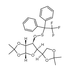 (3aR,5R,6S,6aR)-5-((R)-2,2-dimethyl-1,3-dioxolan-4-yl)-2,2-dimethyl-6-(((2,2,2-trifluoro-1,1-diphenylethyl)thio)oxy)tetrahydrofuro[2,3-d][1,3]dioxole结构式