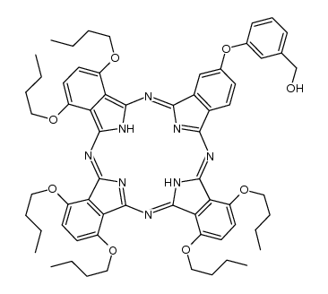 1,4,8,11,15,18-hexabutoxy-23-[3-(hydroxymethyl)phenoxy]phthalocyanine Structure