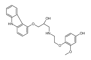 4-[2-[[(2R)-3-(9H-carbazol-4-yloxy)-2-hydroxypropyl]amino]ethoxy]-3-methoxyphenol结构式