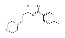 3-(2-thiomorpholinoethyl)-5-(p-tolyl)-1,2,4-oxadiazole结构式