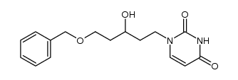 (+/-)-1-[5-(benzyloxy)-3-hydroxypent-1-yl]pyrimidine-2,4-dione结构式