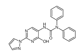 3-(4-hydroxy-2-(1H-pyrazol-1-yl)pyrimidin-5-yl)-1,1-diphenylurea结构式