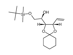 (R)-2-((tert-butyldimethylsilyl)oxy)-1-((2R,3S)-3-vinyl-1,4-dioxaspiro[4.5]decan-2-yl)ethan-1-ol结构式