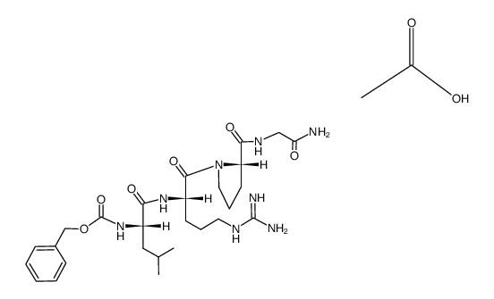 Nα-Benzyloxycarbonyl-L-leucyl-L-arginyl-L-prolylglycine amide acetate sesquihydrate结构式