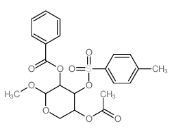 b-L-Arabinopyranoside, methyl,4-acetate 2-benzoate 3-(4-methylbenzenesulfonate) Structure