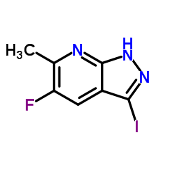 5-Fluoro-3-iodo-6-methyl-1H-pyrazolo[3,4-b]pyridine结构式