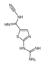 N'-cyano-2-(diaminomethylideneamino)-1,3-thiazole-5-carboximidamide Structure
