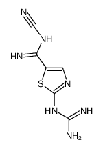 N'-cyano-2-(diaminomethylideneamino)-1,3-thiazole-5-carboximidamide结构式