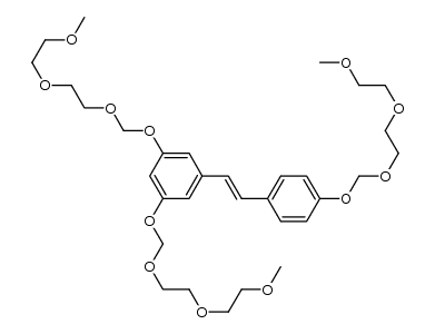 trans-3,4′,5-tri((2-(2-methoxyethoxy)ethoxy)methoxy)stilbene Structure