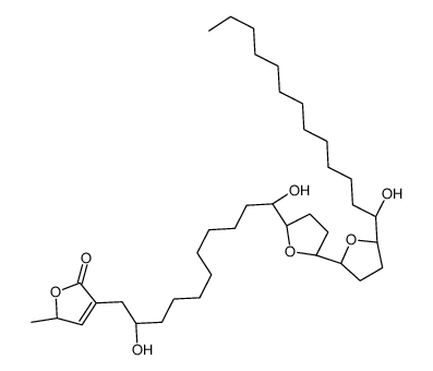 (2S)-4-[(2R,11R)-2,11-dihydroxy-11-[(5R)-5-[(2R,5R)-5-[(1S)-1-hydroxytridecyl]oxolan-2-yl]oxolan-2-yl]undecyl]-2-methyl-2H-furan-5-one Structure