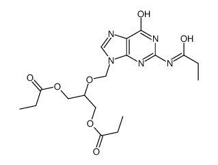 [2-[[6-oxo-2-(propanoylamino)-3H-purin-9-yl]methoxy]-3-propanoyloxypropyl] propanoate Structure