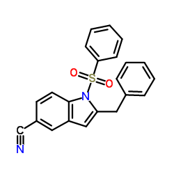 2-Benzyl-1-(phenylsulfonyl)-1H-indole-5-carbonitrile Structure