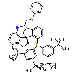 (1R)-7'-{Bis[3,5-bis(2-methyl-2-propanyl)phenyl]phosphino}-N-[2-(phenylsulfanyl)ethyl]-2,2',3,3'-tetrahydro-1,1'-spirobi[inden]-7-amine picture