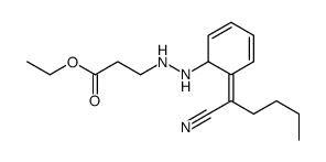 ethyl 3-[2-[6-(1-cyanopentylidene)cyclohexa-2,4-dien-1-yl]hydrazinyl]propanoate结构式