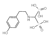 [[2-(4-hydroxyphenyl)ethylamino]-phosphonomethyl]phosphonic acid Structure