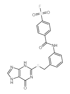 Benzenesulfonylfluoride,4-[[[3-[[(6,9-dihydro-6-oxo-1H-purin-2-yl)thio]methyl]phenyl]amino]carbonyl]- picture