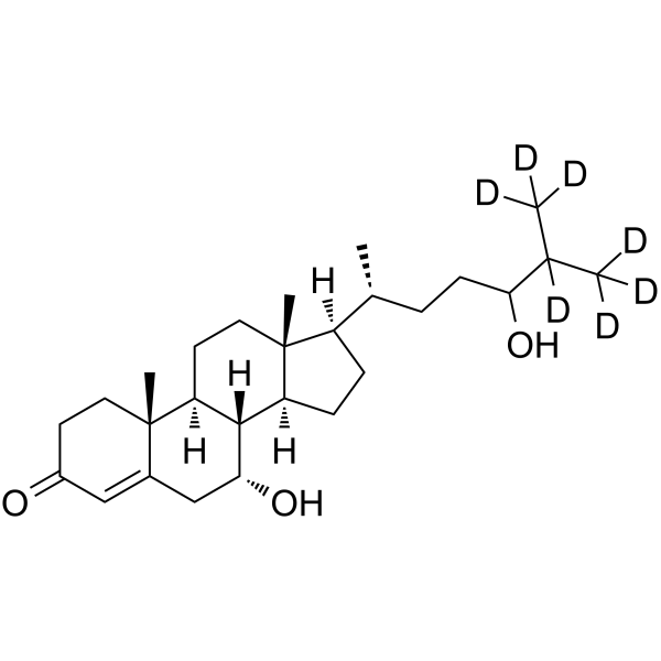 7α,24(R/S)-Dihydroxycholestenone-d7 Structure