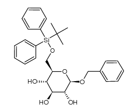 benzyl 6-O-tert-butyldiphenylsilyl-β-D-glucopyranoside结构式
