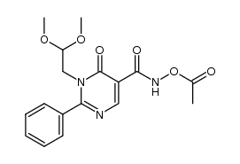N-acetyloxy-1-(2,2-dimethoxyethyl)-6-oxo-2-phenyl-1,6-dihydropyrimidin-5-ylcarboxamide结构式