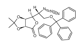 5-azido-2,3-O-isopropylidene-6-O-triphenylmethyl-D-mannono-γ-lactone结构式