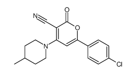 3-Cyano-6-(4-chlorophenyl)-4-(4-methylpiperidino)-2H-pyran-2-one结构式