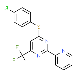 4-CHLOROPHENYL 2-(2-PYRIDINYL)-6-(TRIFLUOROMETHYL)-4-PYRIMIDINYL SULFIDE Structure