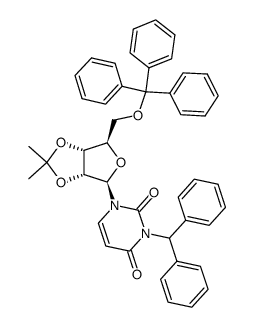 3-benzhydryl-O2',O3'-isopropylidene-O5'-trityl-uridine Structure