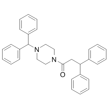 1-【4-(二苯甲基)-1-哌嗪基】-3,3-二苯基-1-丙酮结构式