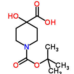 1-(tert-Butoxycarbonyl)-4-hydroxypiperidine-4-carboxylic acid Structure