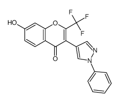 7-羟基-3-(1-苯基-1H-吡唑-4-基)-2-三氟甲基-苯并吡喃-4-酮结构式