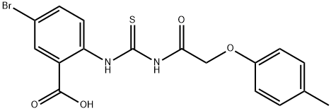 5-bromo-2-[[[[(4-methylphenoxy)acetyl]amino]thioxomethyl]amino]-benzoic acid结构式