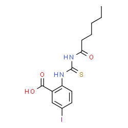 5-IODO-2-[[[(1-OXOHEXYL)AMINO]THIOXOMETHYL]AMINO]-BENZOIC ACID结构式