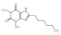 1H-Purine-2,6-dione, 8-hexyl-3,7-dihydro-1,3-dimethyl- (9CI)结构式