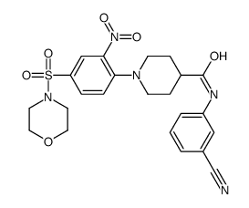 N-(3-cyanophenyl)-1-(4-morpholin-4-ylsulfonyl-2-nitrophenyl)piperidine-4-carboxamide结构式