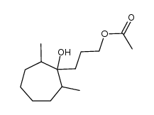 3-(1-hydroxy-2,7-dimethylcycloheptyl)propyl acetate结构式