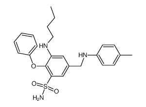 3-Butylamino-2-phenoxy-5-(p-tolylamino-methyl)-benzenesulfonamide结构式