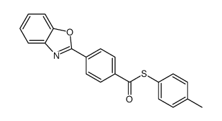 S-(4-methylphenyl) 4-(1,3-benzoxazol-2-yl)benzenecarbothioate Structure