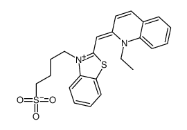1-ethyl-2-[[3-(4-sulphonatobutyl)-3H-benzothiazol-2-ylidene]methyl]quinolinium结构式